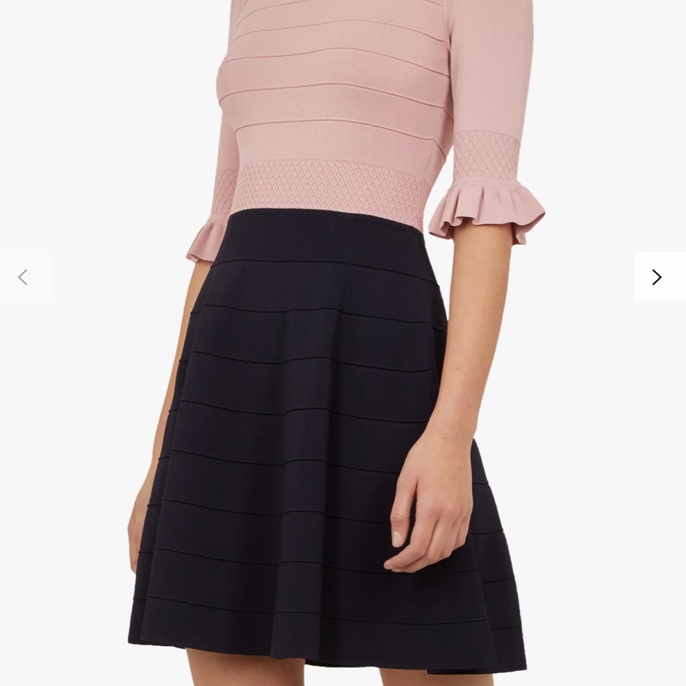NEW Pink and Navy Knit Dress - Picture 4 of 10